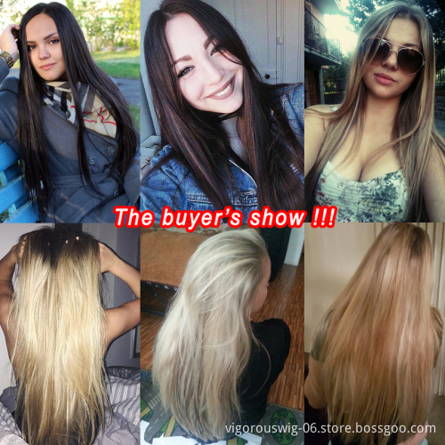 Vigorous 24" Straight Thick Long 6 PCS Set Clip in on Synthetic Hair Extensions Hairpieces For Women Girls Black Brown Color